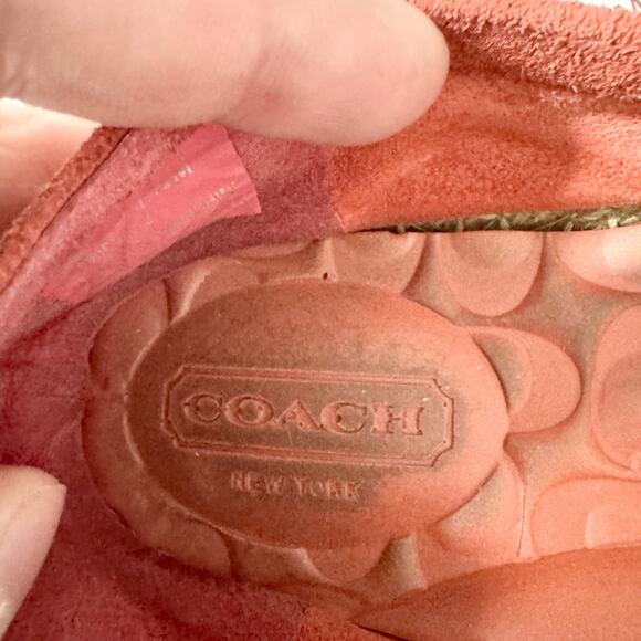 Coach Shoes Women Size 7.5M Burnt Orange June Logo Print Espadrilles Slip On - Picture 6 of 7